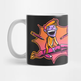 Man Riding Fireworks Mug